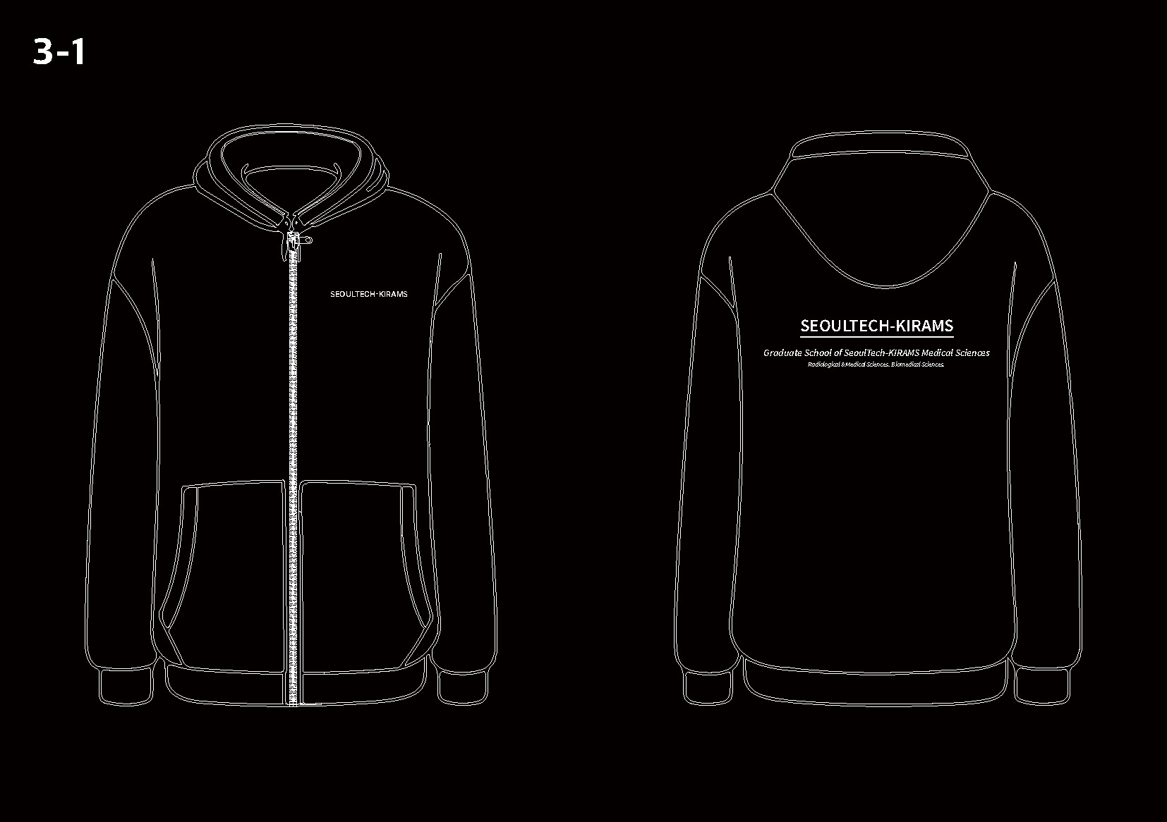 SeoulTech-KIRAMS 의과학대학원 단체복(후드집업) 사이즈 조사 썸내일 이미지